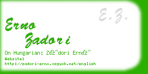 erno zadori business card